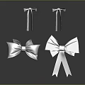 Elegant Silver Bows Fashion Accessories with Stylish Designs for Clothing Decorations