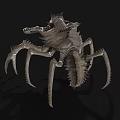 Futuristic Mechanical Spider Sculpture With Sharp Metal Legs And Detailed Design