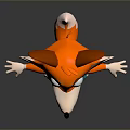 3D Animated Cartoon Fox Game Movie Character With Orange Fur And Blue Vest