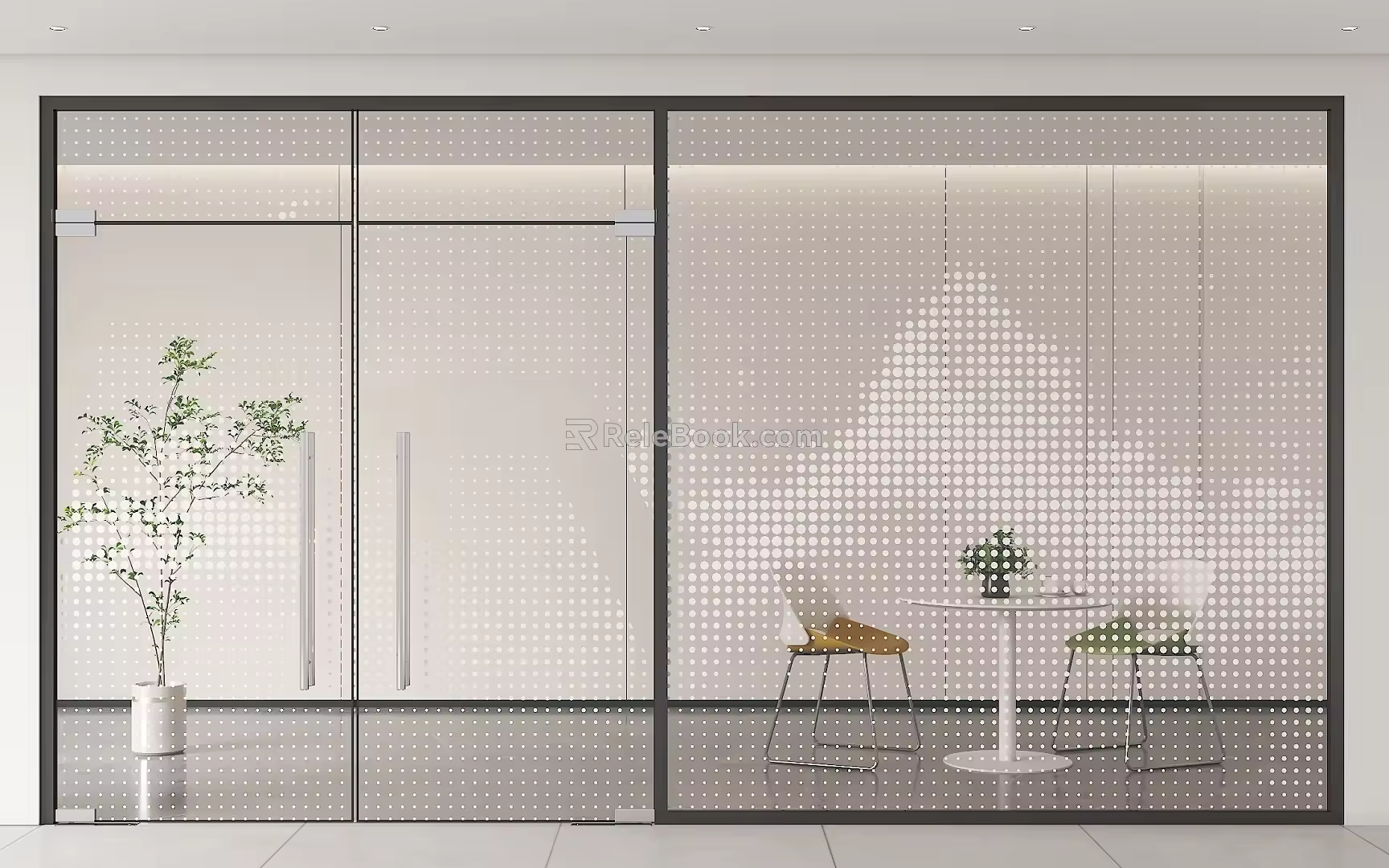 Modern Office Glass Partition Gradient Glass Partition Landscape Office Partition Gradient Point Glass Partition Glass Partition Meeting Room Modern Art Glass Partition 3d model