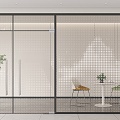 Modern Office Glass Partition Gradient Glass Partition Landscape Office Partition Gradient Point Glass Partition Glass Partition Meeting Room Modern Art Glass Partition 3d model