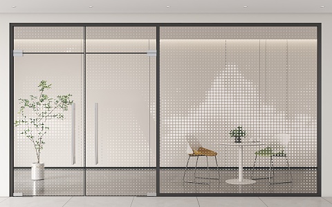 Modern Office Glass Partition Gradient Glass Partition Landscape Office Partition Gradient Point Glass Partition Glass Partition Meeting Room Modern Art Glass Partition 3d model