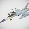 Gray Military Fighter Jet Model With Open Cockpit And Missile Attachments 3d model
