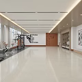Spacious Modern Gym Interior With Fitness Equipment And Wall Art