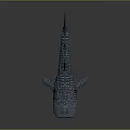 Whale Shark 3D Rendered Model With Blue Body White Spots On Gray Gradient Background