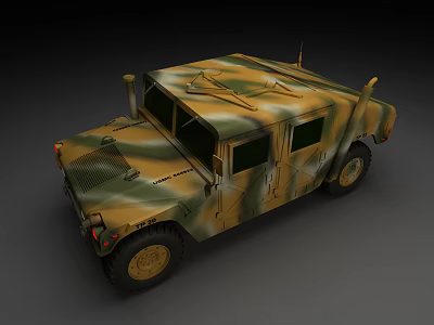 Military Style Utility Vehicle With Camouflage Paint And Off Road Tires Rugged Exterior 3d model