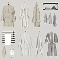 Modern Bathrobe Combination Towel Rack Towel 3d model