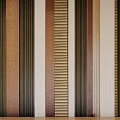 Modern Vertical Striped Wallpaper With Various Colors And Textured Patterns 3d model