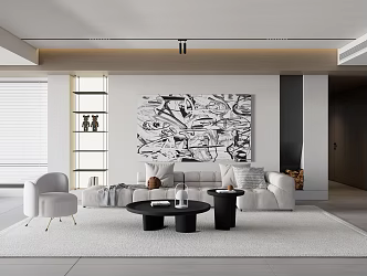 Modern Living Room Minimalist Home Living Room Furniture Combination 3d model