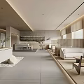 Modern Clubhouse Interior Design With Reception Area Sofa Wooden Screens And Lighting
