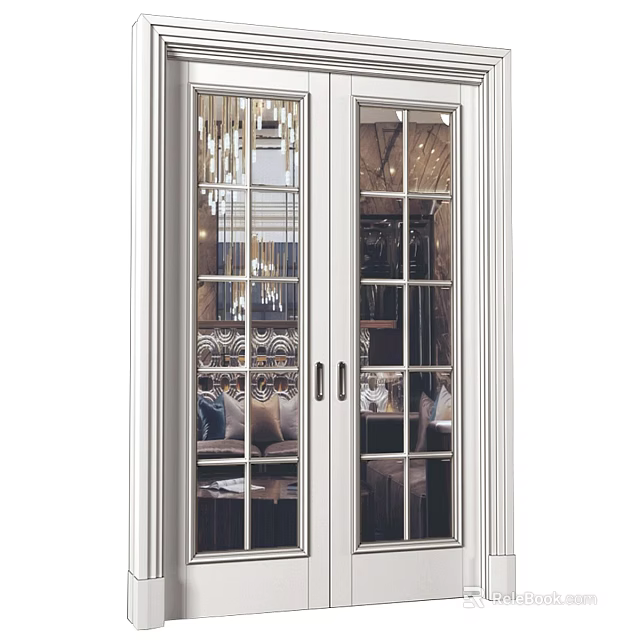 Modern Wine Cabinet With Glass Doors Interior Lighting And Wine Display Shelves 3d model 