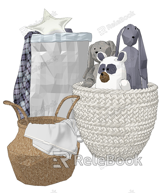 Modern Storage Basket Doll Cloth Doll model