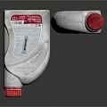 Two White Plastic Liquid Food Bottles With Red Caps And Label Design