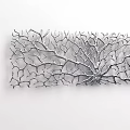 Modern Silver Metal Wall Decor With Branch Coral Texture For White Wall