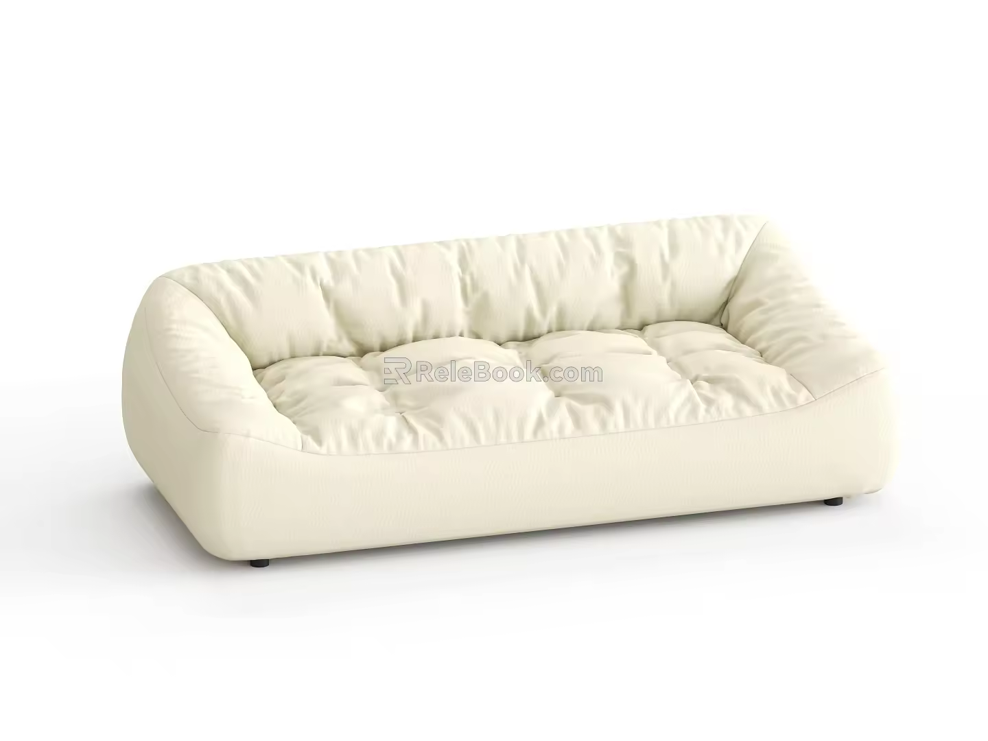 Cream soft double sofa 3d model