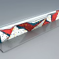Colorful Climbing Wall Sports Equipment With Geometric Design And Rock Holds