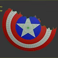 Broken Shield Weapon Featuring Red Silver Blue and Silver Star in Center
