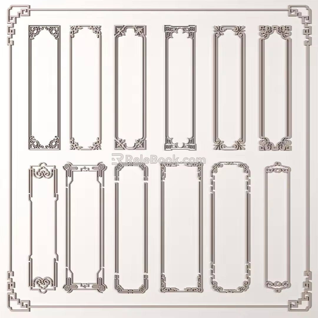 New Chinese lines carved 3d model