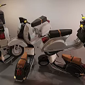 Vintage Retro Motorcycles With Classic Design And Brown Seats In Multiple Angles