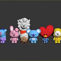 Colorful Game Movie Characters Plush Toys With Various Shapes Like Rabbit Bear Sheep And Duck