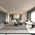 Luxury Minimalist Sectional Sofa And Round Coffee Table Combination For Stylish Neutral Modern Living Room