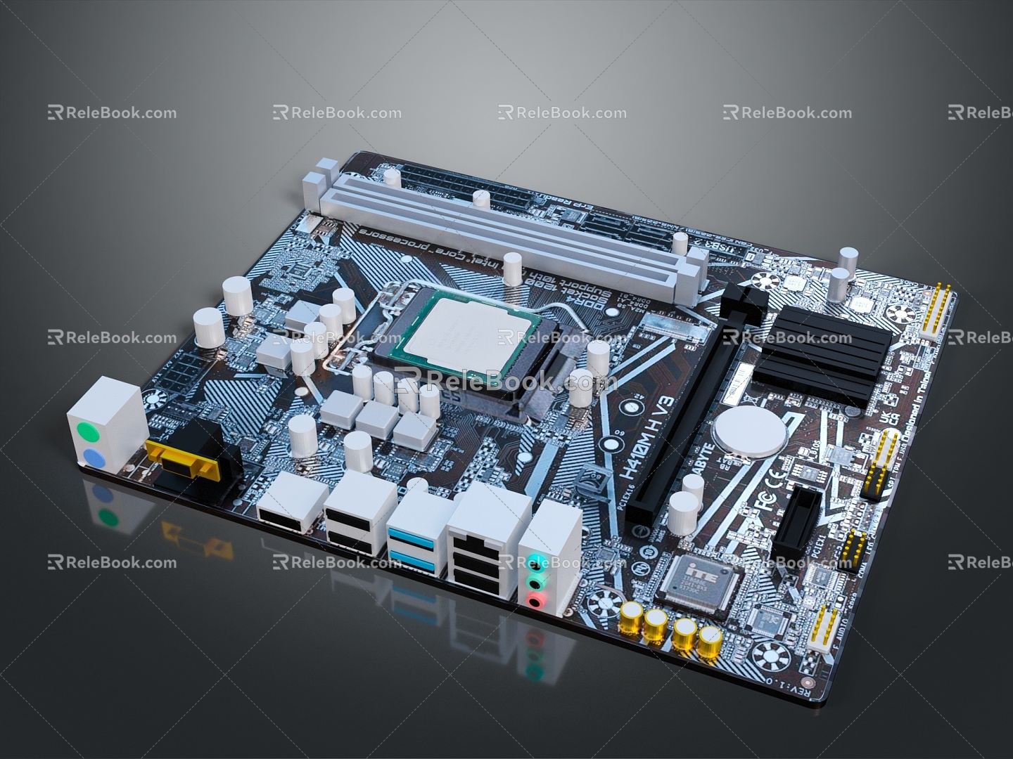 integrated circuit board circuit board integrated circuit integrated circuit integrated block electronic board electronic component electronic part chip 3d model