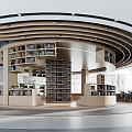 modern library 3d model