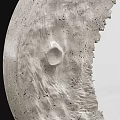 Modern Circular Wall Decor With Moon Surface Texture And Mirror Finish Design 3d model