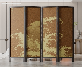 New Chinese Style Screen Partition 3d model