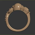 Elegant Rose Gold Ring With Pearl And Decorative Details Stylish Jewelry