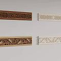 New Chinese style solid wood carved lines 3d model