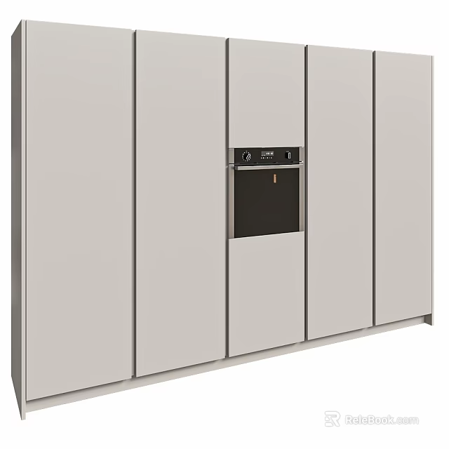 Modern Kitchen Cabinets With Built In Oven And Sleek Design 3d model 