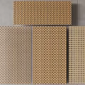 Home Decor Wooden Grille Panels With Four Different Textures On Gray Background