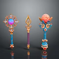 Scepter Ancient Scepter Cane Ancient Scepter Magic Scepter Metal Scepter Classical Scepter Magic Scepter 3d model
