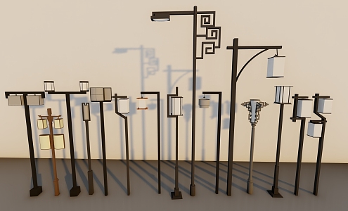 New Chinese street lamp ha 3d model