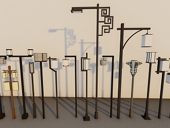 New Chinese street lamp ha 3d model