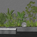 modern plant combination flowers and plants pile shrub flower border flower box flower pond green plant 3d model