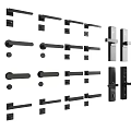 Various Black Door Handles And Smart Locks With Modern Design Styles