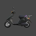 Modern Black Scooter With Illuminated Headlight Rearview Mirrors And Black Seat