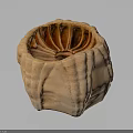 Unique Wooden Sculptural Bowl With Intricate Texture And Radial Interior Pattern
