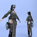 Game Movie Character 3D Model With Sci Fi Helmet And Detailed Armor Design