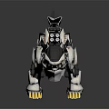 Robotic Beast Character And Mechanical Creature With White Black Armor Yellow Claws And Detailed Design