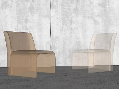 Modern Light Brown Upholstered Leisure Chair With Sleek Design And Gray Wall Background 3d model