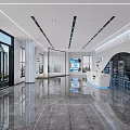 Modern LIRCON Reception Area With Polished Floor Lighting Design And Logo