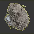 Large Construction Waste Pile With Crushed Stones Bricks Concrete Blocks And Debris