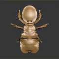 Golden Aquatic Crab With Shiny Surface And Detailed Texture On Dark Background