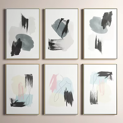 Modern Abstract Painting Abstract Decorative Hanging Painting 3d model