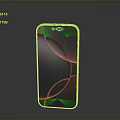 Modern Smartphone With Red And Orange Abstract Screen Pattern And Black Frame