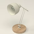 Modern Adjustable Desk Lamp with White Shade and Wooden Base for Home Decor
