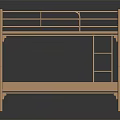 Modern Metal Frame Bunk Bed With Guardrails And Ladder For Bedroom Use